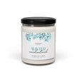 Holiday Aromatherapy candle in a glass jar with Winter Wonderland scent and natural soy wax blend.