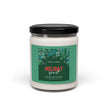 Holiday Spirit candle in a reusable glass jar with festive holiday design.