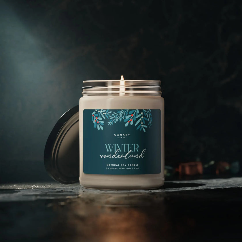 Winter Wonderland Scented Soy Candle — 9oz Holiday Aromatherapy Jar - Canary Candle