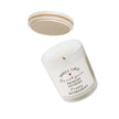 Retirement Gift Candle with playful retirement message in frosted glass and wooden lid.