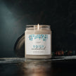 Holiday Aromatherapy candle – Winter Wonderland Scented in a reusable glass jar with a cotton wick.