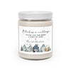 Thank You Gift - Personalized Holiday Village Soy Candle with custom snowy village artwork and heartfelt message design