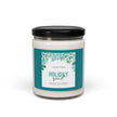 Natural Holiday Candle in reusable jar with festive holiday spirit design, hand-poured soy candle for cozy evenings.
