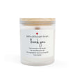 Thank You Candle — Frosted Glass 11oz Gift Candle in a frosted jar with a raw maple lid and heartfelt message.