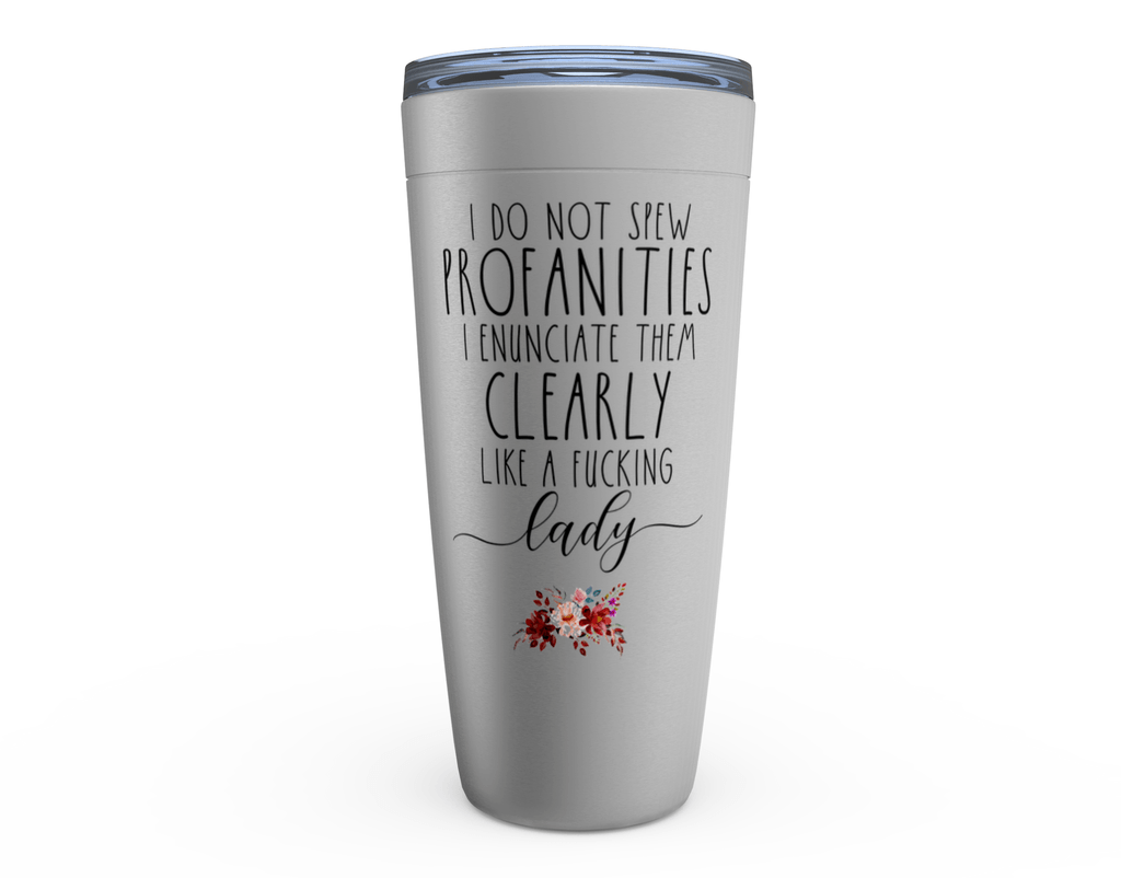 Funny Girl Trip Tumbler - Stenlee Steel with humorous quote and floral design, perfect for hot and cold beverages.